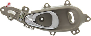 PT CRUISER 01-10 FRONT INTERIOR DOOR HANDLE RH, Chrome Lever+Beige Housing, Plastic, w/ Hole