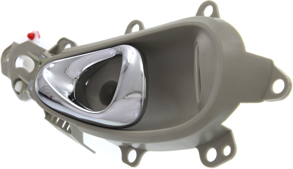 PT CRUISER 01-10 FRONT INTERIOR DOOR HANDLE RH, Chrome Lever+Beige Housing, Plastic, w/ Hole