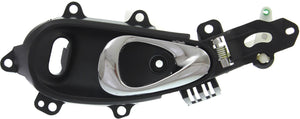 PT CRUISER 01-10 FRONT INTERIOR DOOR HANDLE LH, Chrome Lever+Black Housing, Plastic, w/ Hole
