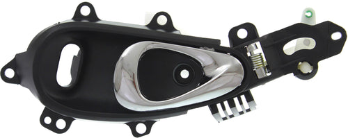 PT CRUISER 01-10 FRONT INTERIOR DOOR HANDLE LH, Chrome Lever+Black Housing, Plastic, w/ Hole