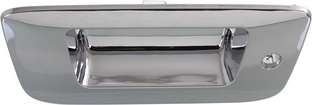 SILVERADO/SIERRA 1500 07-13 / 2500/3500 HD 07-14 TAILGATE HANDLE BEZEL, Outside, All Chrome, w/o Cam, w/ Keyhole, Excludes 2007 Classic
