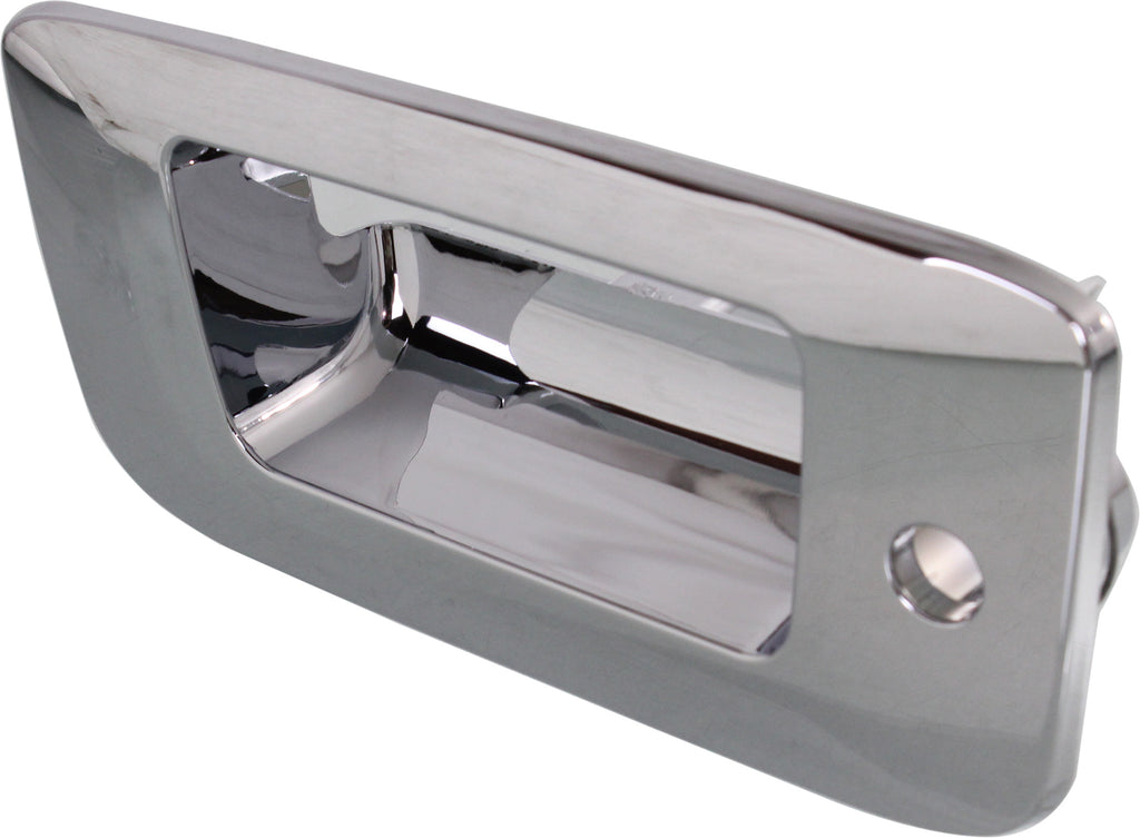 SILVERADO/SIERRA 1500 07-13 / 2500/3500 HD 07-14 TAILGATE HANDLE BEZEL, Outside, All Chrome, w/o Cam, w/ Keyhole, Excludes 2007 Classic