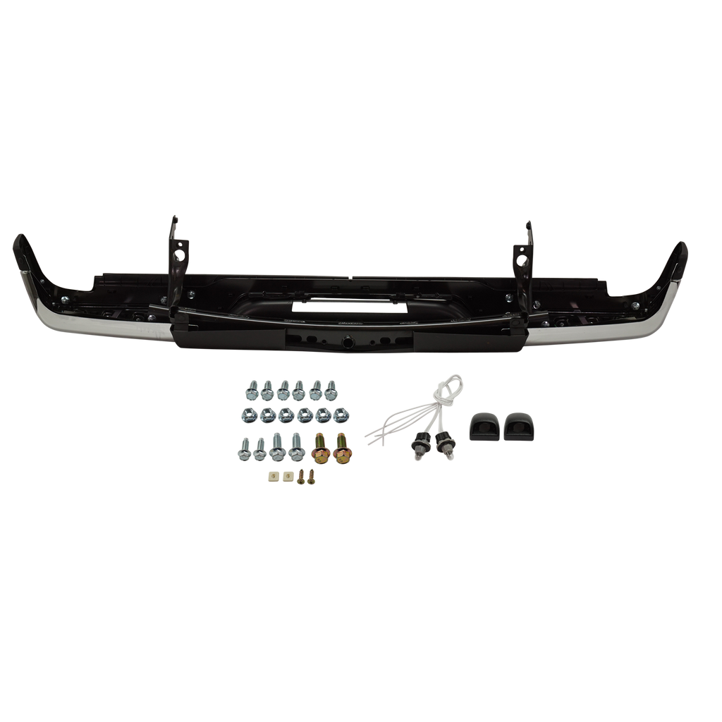 SILVERADO/SIERRA 1500 07-13 STEP BUMPER, FACE BAR AND PAD, w/ Pad Provision, w/ Mounting Bracket, Chrome, w/o ROS Holes, Excludes 2007 Classic, w/ Bolt Kit