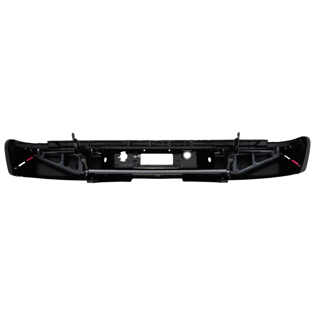 SILVERADO/SIERRA 2500 HD/3500 HD 11-14 STEP BUMPER, FACE BAR AND PAD, w/ Pad Provision, w/o Mounting Bracket, Chrome, w/ Rear Object Sensor Holes, Dual Rear Wheels