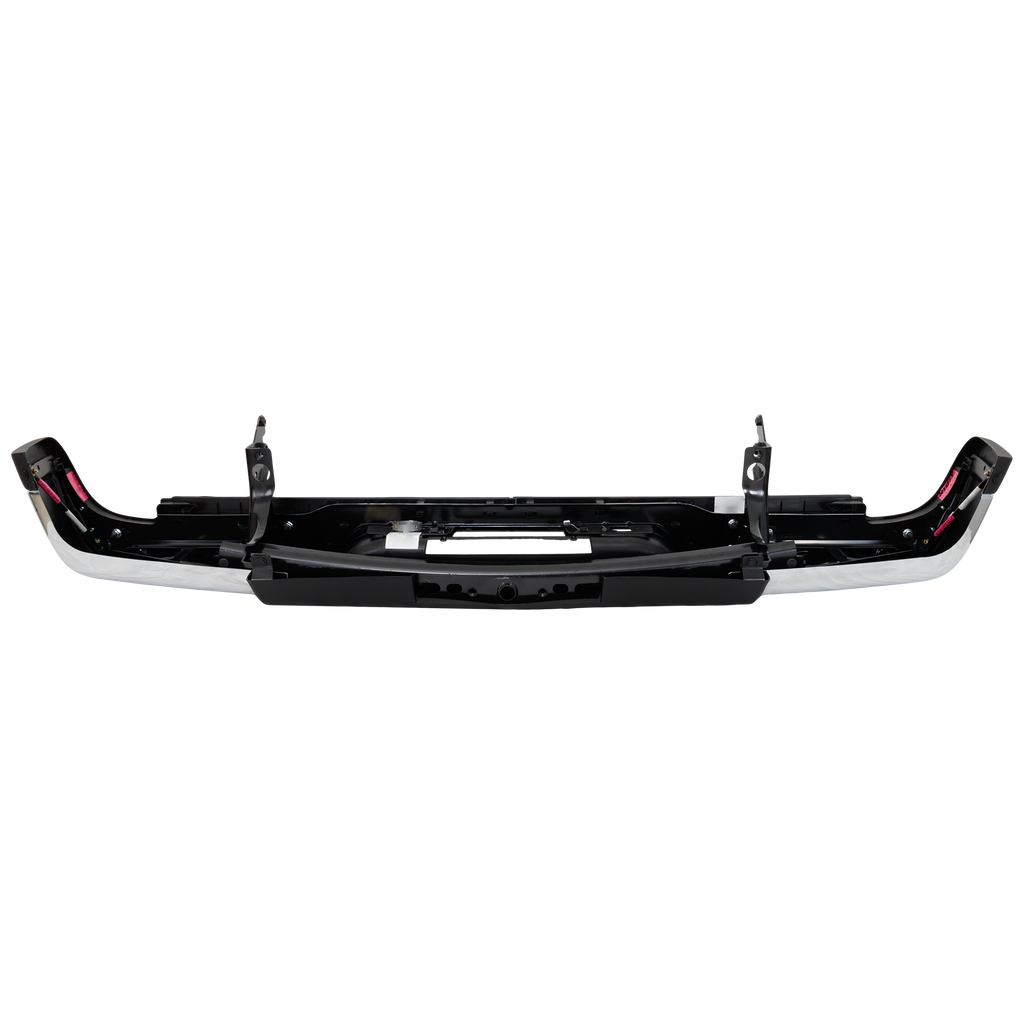 SILVERADO/SIERRA 2500 HD/3500 HD 11-14 STEP BUMPER, FACE BAR AND PAD, w/ Pad Provision, w/o Mounting Bracket, Chrome, w/ Rear Object Sensor Holes, Dual Rear Wheels