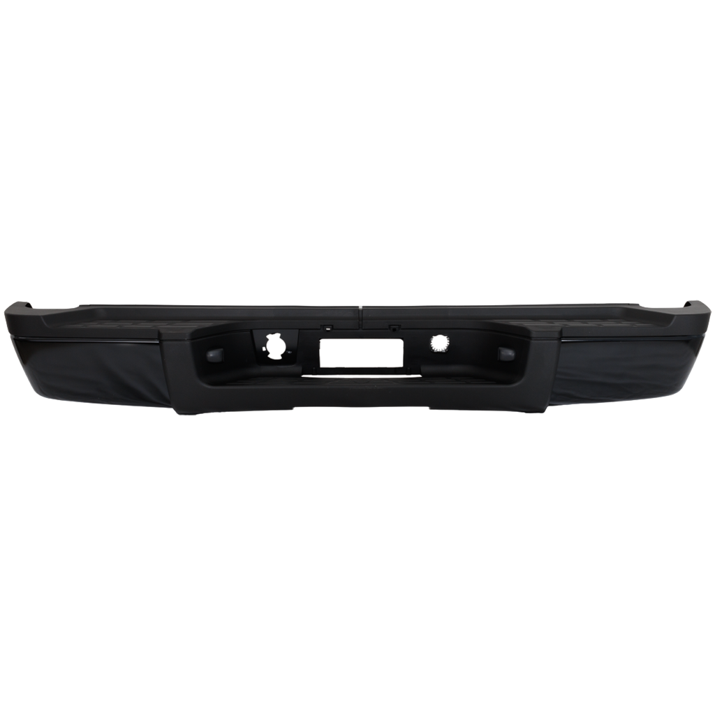 SILVERADO/SIERRA 2500 HD/3500 HD 07-10 STEP BUMPER, FACE BAR AND PAD, w/ Pad Provision, w/o Mounting Bracket, Powdercoated Black, w/o Rear Object Sensor Holes, (3500 HD, Single Rear Wheels), Excludes