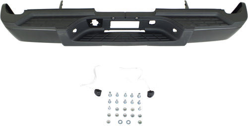 SILVERADO/SIERRA 3500 HD 07-10 STEP BUMPER, FACE BAR AND PAD, w/ Pad Provision, w/o Mounting Bracket, Powdercoated Black, w/o Rear Object Sensor Holes, Dual Rear Wheels, Excludes 2007 Classic