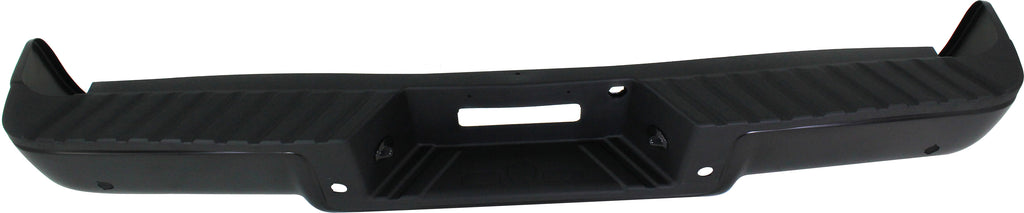 F-150 06-08 STEP BUMPER, FACE BAR AND PAD, w/ Pad Provision, w/o Mounting Bracket, Powdercoated Black, Hitch Style, w/ Rear Object Sensor Holes, Fleetside