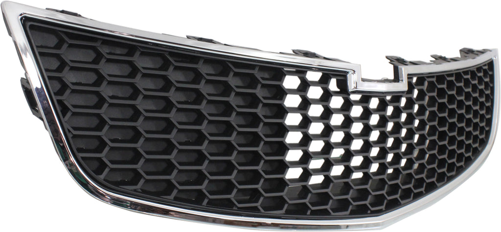 CRUZE 11-14 FRONT BUMPER GRILLE, Plastic, Chrome Shell/Painted Black Insert, Eco Model, 1.4L Eng.