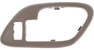 C/K FULL SIZE P/U 95-02/SUBURBAN 95-99 FRONT DOOR HANDLE BAZEL RH, Inside, Brown (Tan), w/ Lock Hole