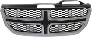 JOURNEY 11-20 GRILLE, Textured Black Shell and Insert, w/ Chrome Molding, w/o Fog Lights