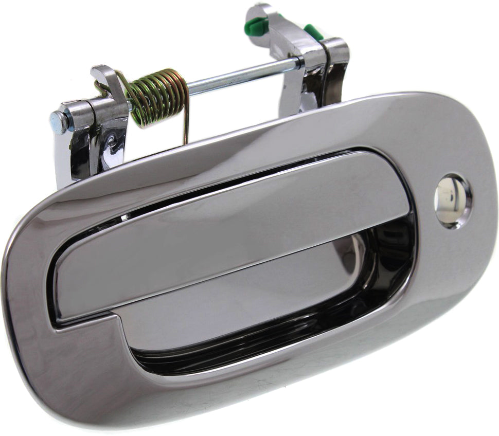 DAKOTA 97-99 FRONT EXTERIOR DOOR HANDLE LH, All Chrome, w/ Keyhole, Plastic