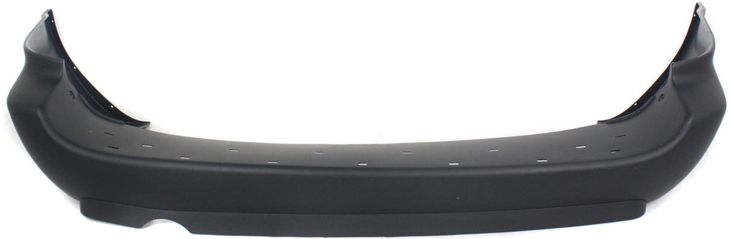 GRAND CARAVAN 05-07 REAR BUMPER COVER, Primed, w/o Rear Obj Snsr Holes, w/ Single Exh Hole and Blk Trim, w/o Chr Mldg, w/ Stow and Go Seat