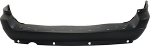 GRAND CARAVAN 05-07 REAR BUMPER COVER, Primed, w/ Rear Obj Snsr Holes, w/ Single Exh Hole and Blk Trim, w/ Chr Mldg