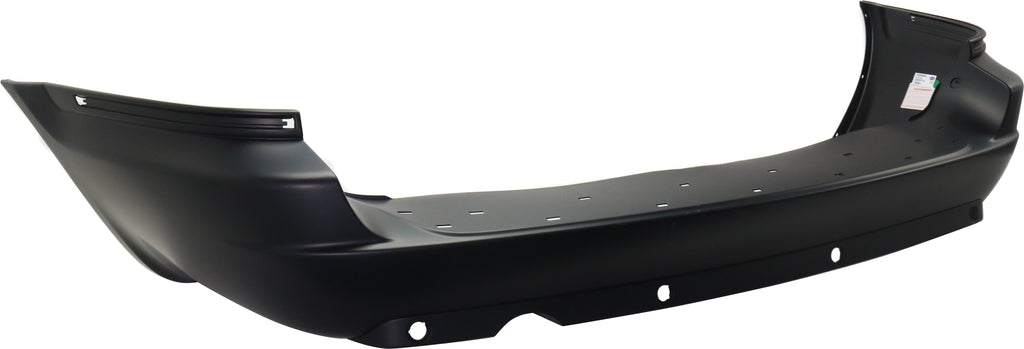 GRAND CARAVAN 05-07 REAR BUMPER COVER, Primed, w/ Rear Obj Snsr Holes, w/ Single Exh Hole and Blk Trim, w/ Chr Mldg