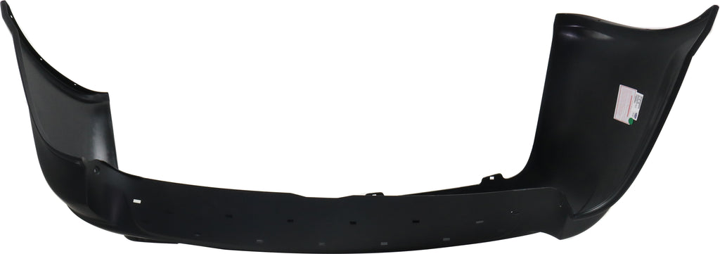 GRAND CARAVAN 05-07 REAR BUMPER COVER, Primed, w/ Rear Obj Snsr Holes, w/ Single Exh Hole and Blk Trim, w/ Chr Mldg
