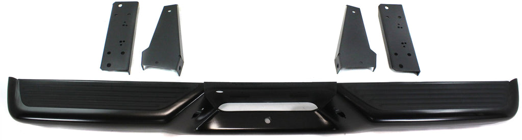 DAKOTA 97-04 STEP BUMPER, FACE BAR AND PAD, w/ Pad Provision, w/ Mounting Bracket, Powdercoated Black w/ Gray Face Cover