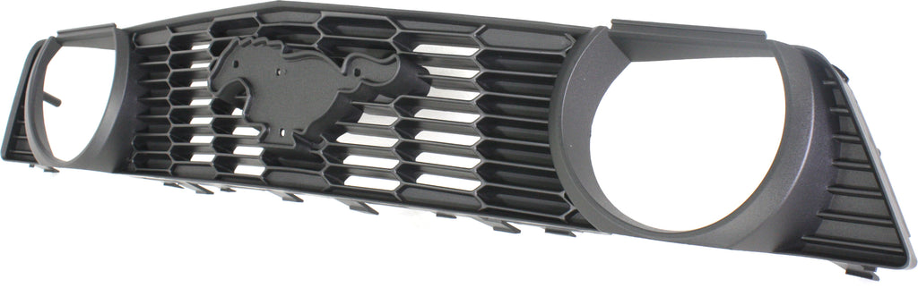 MUSTANG 10-12 GRILLE, Textured Gray Shell and Insert, w/o California Edition, GT Model