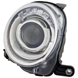 FIAT 500 12-19 PROJECTOR HEAD LAMP RH, Assembly, Halogen, w/o Black Trim, Hatchback - CAPA