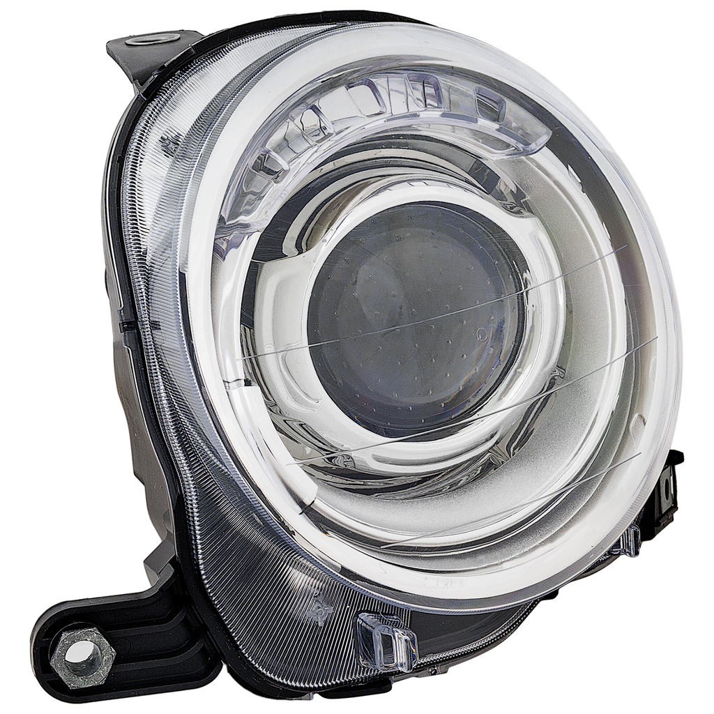 FIAT 500 12-19 PROJECTOR HEAD LAMP LH, Assembly, Halogen, w/o Black Trim, Hatchback - CAPA