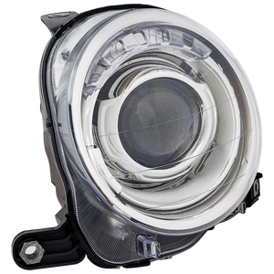 FIAT 500 12-19 PROJECTOR HEAD LAMP LH, Assembly, Halogen, w/o Black Trim, Hatchback - CAPA
