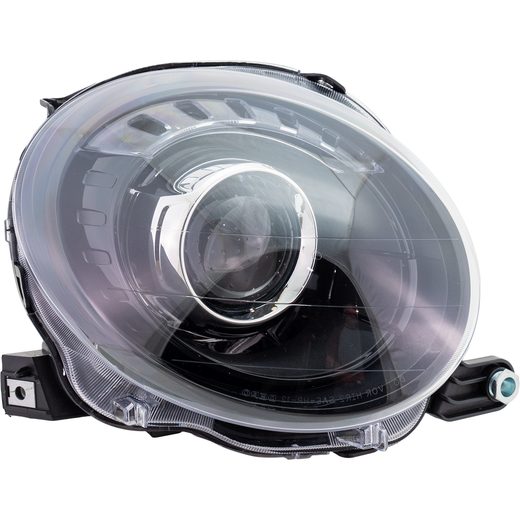 FIAT 500 12-19 PROJECTOR HEAD LAMP RH, Assembly, Halogen, w/ Black Trim, Hatchback - CAPA