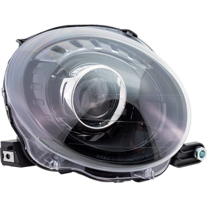 FIAT 500 12-19 PROJECTOR HEAD LAMP RH, Assembly, Halogen, w/ Black Trim, Hatchback - CAPA