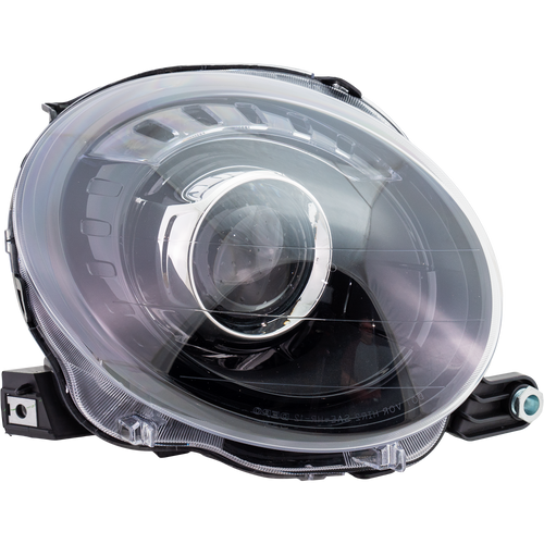 FIAT 500 12-19 PROJECTOR HEAD LAMP RH, Assembly, Halogen, w/ Black Trim, Hatchback - CAPA