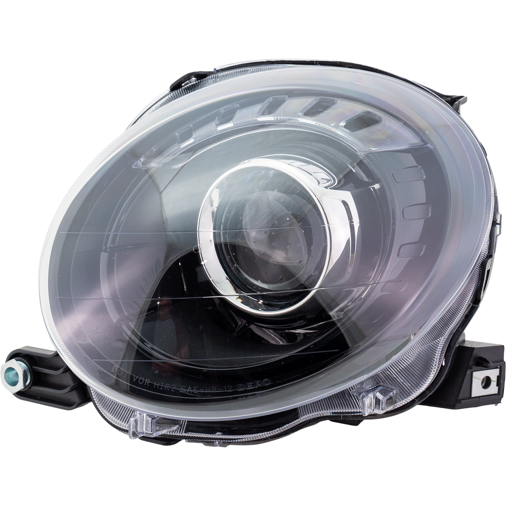 FIAT 500 12-19 PROJECTOR HEAD LAMP LH, Assembly, Halogen, w/ Black Trim, Hatchback - CAPA