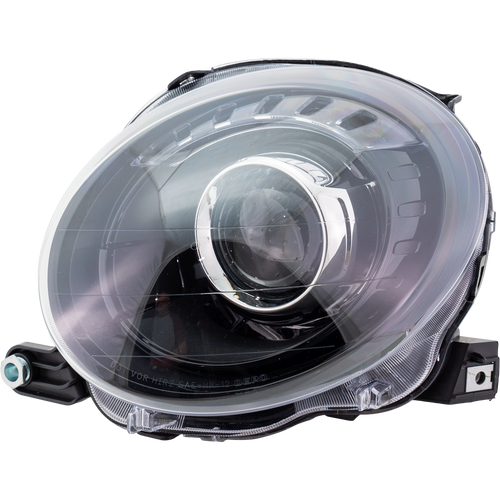 FIAT 500 12-19 PROJECTOR HEAD LAMP LH, Assembly, Halogen, w/ Black Trim, Hatchback - CAPA