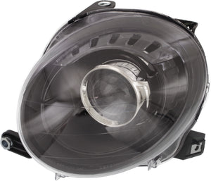 FIAT 500 12-19 PROJECTOR HEAD LAMP LH, Assembly, Halogen, w/ Black Trim, Hatchback