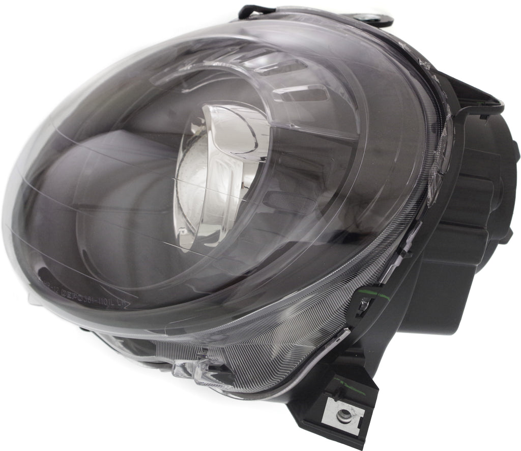 FIAT 500 12-19 PROJECTOR HEAD LAMP LH, Assembly, Halogen, w/ Black Trim, Hatchback