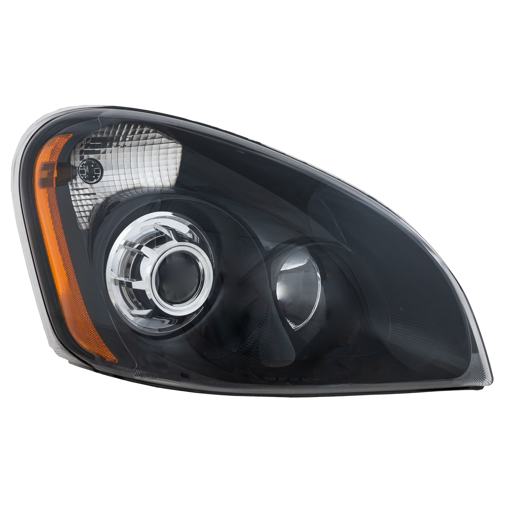 FREIGHTLINER CASCADIA 08-14 PROJECTOR HEAD LAMP RH AND LH, Lens/Housing, Halogen, Black Interior