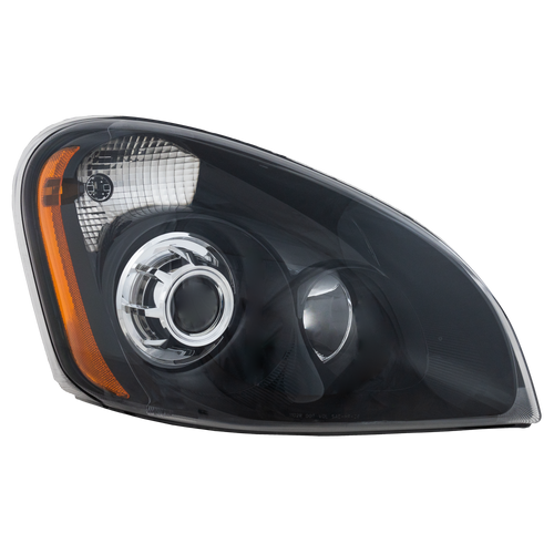 FREIGHTLINER CASCADIA 08-14 PROJECTOR HEAD LAMP RH AND LH, Lens/Housing, Halogen, Black Interior