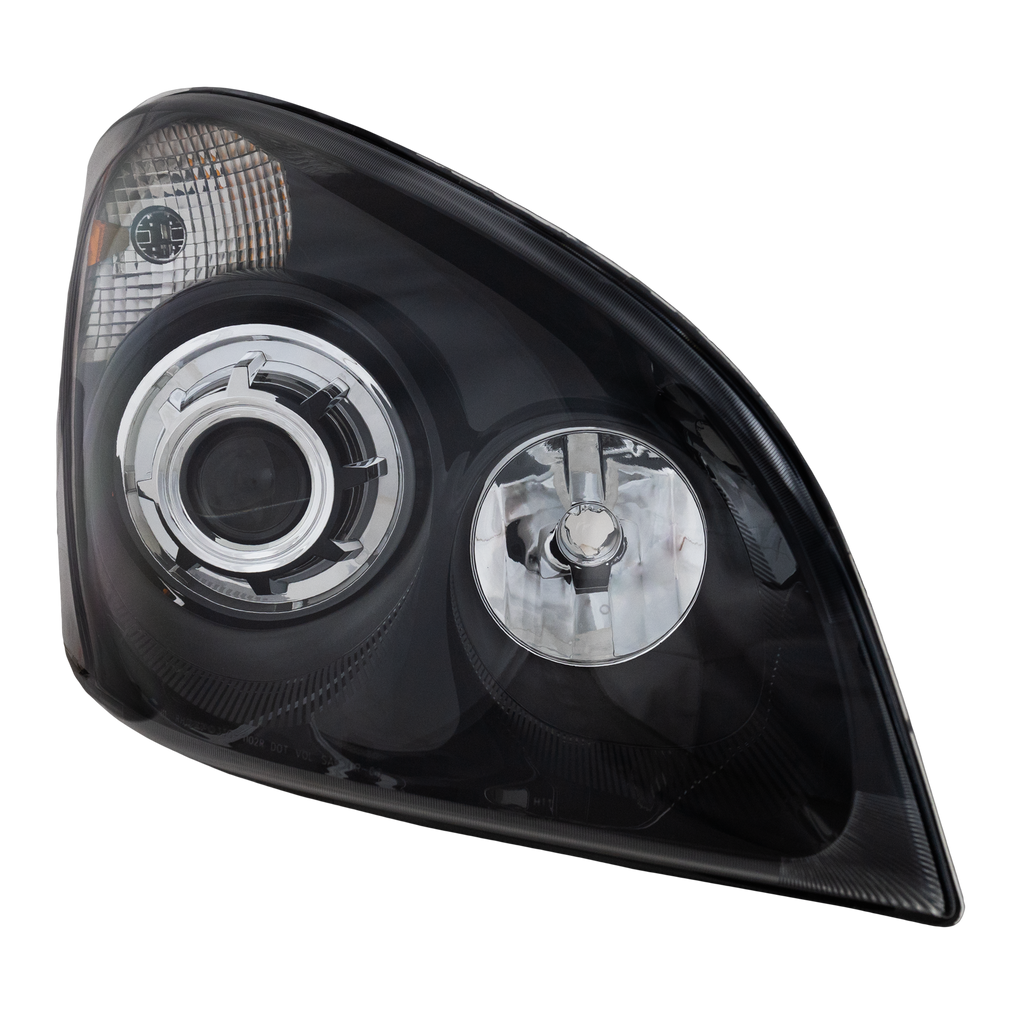 FREIGHTLINER CASCADIA 08-14 PROJECTOR HEAD LAMP RH AND LH, Lens/Housing, Halogen, Black Interior