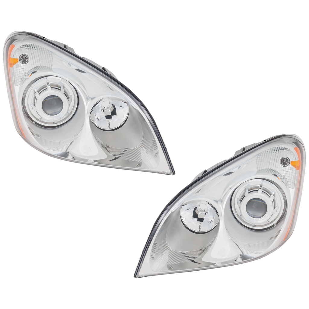 FREIGHTLINER CASCADIA 08-14 PROJECTOR HEAD LAMP RH AND LH, Lens/Housing, Halogen, Chrome Interior