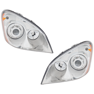 FREIGHTLINER CASCADIA 08-14 PROJECTOR HEAD LAMP RH AND LH, Lens/Housing, Halogen, Chrome Interior