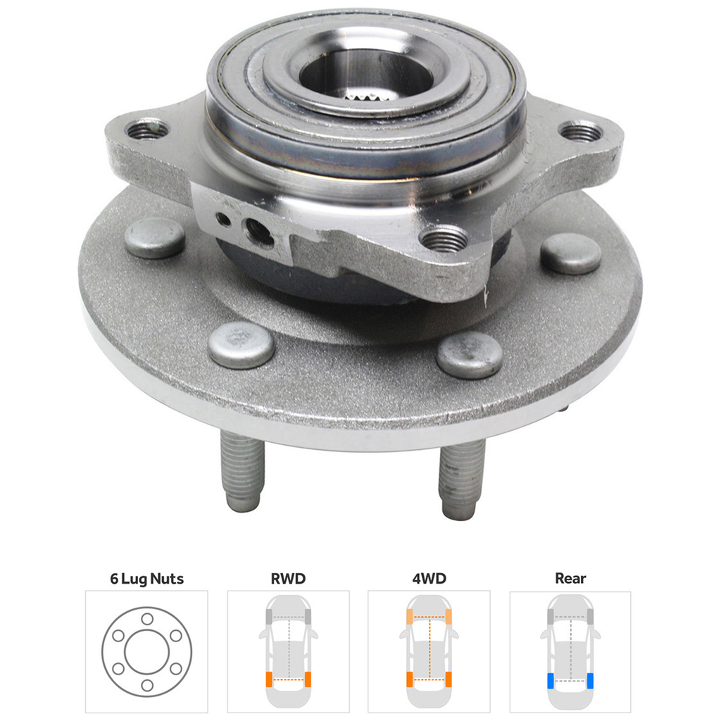 EXPEDITION 07-10 REAR HUB ASSEMBLY RH=LH, 6 Studs, Driven, 6 x 135.21 mm Bolt Pattern, 4-Bolt Modified