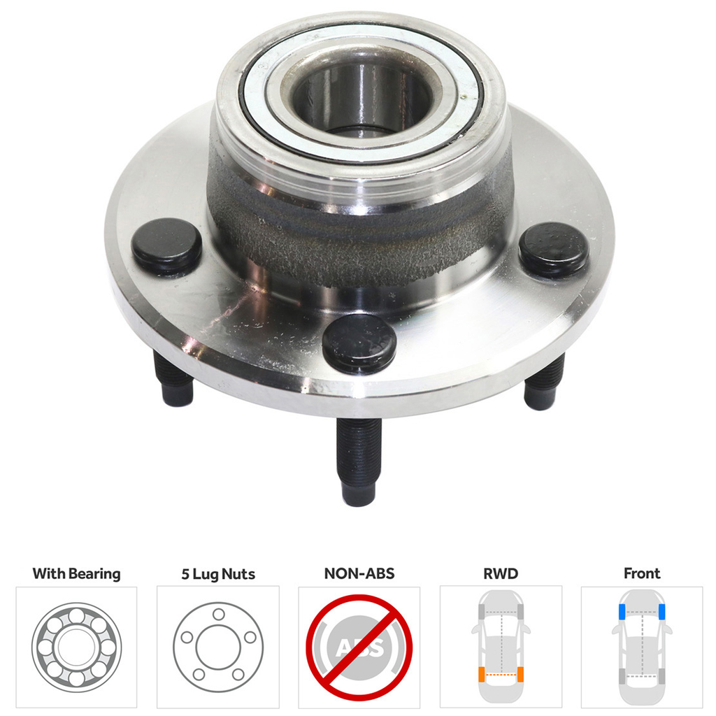 MUSTANG 05-09 FRONT HUB ASSEMBLY RH=LH, 5 Studs, RWD, Non-ABS