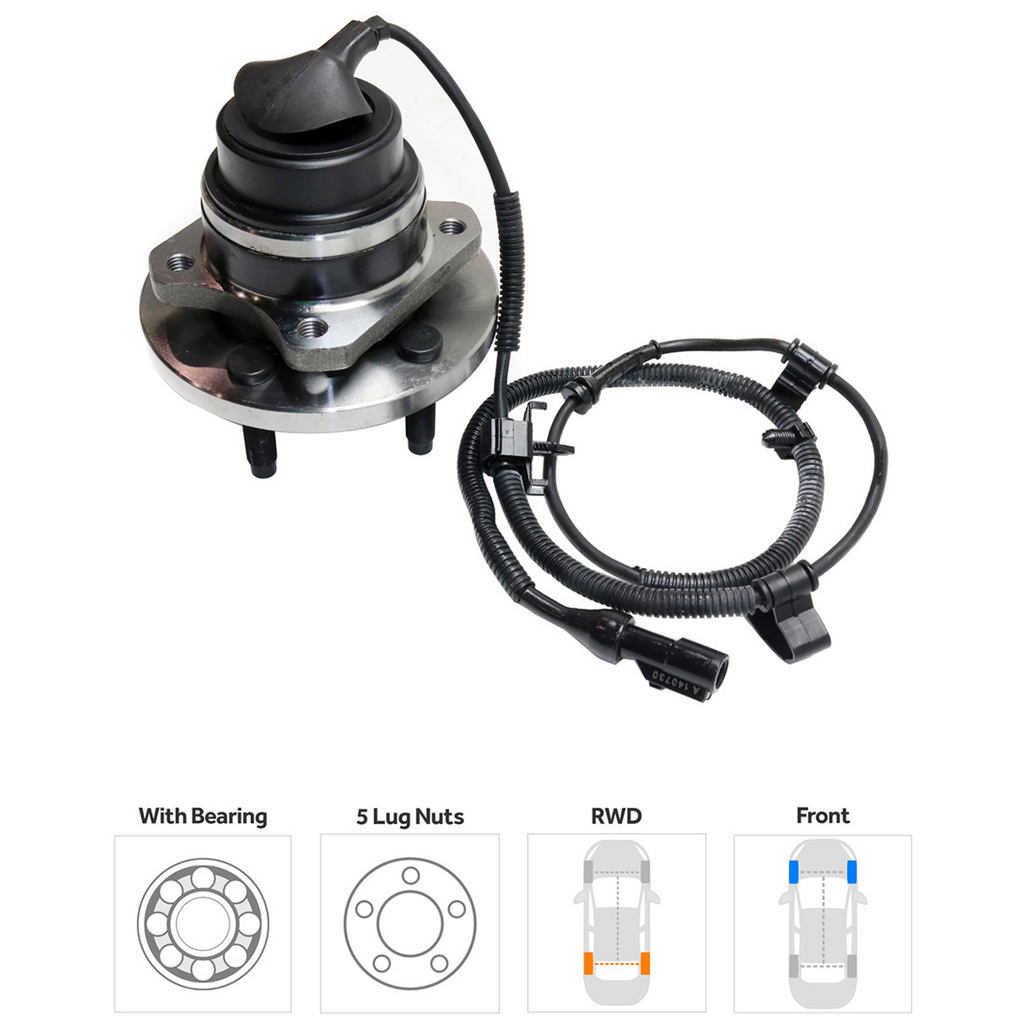 CROWN VICTORIA/GRAND MARQUIS 05-11 FRONT HUB ASSEMBLY RH=LH, 5 Studs, RWD