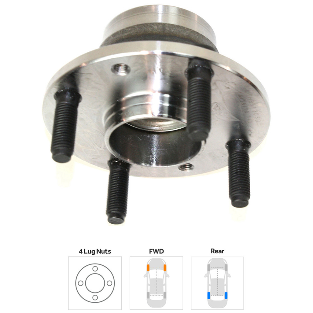 ESCORT 90-03 REAR HUB ASSEMBLY RH=LH, 4 Studs, FWD, 4 x 100 mm PCD Bolt Pattern