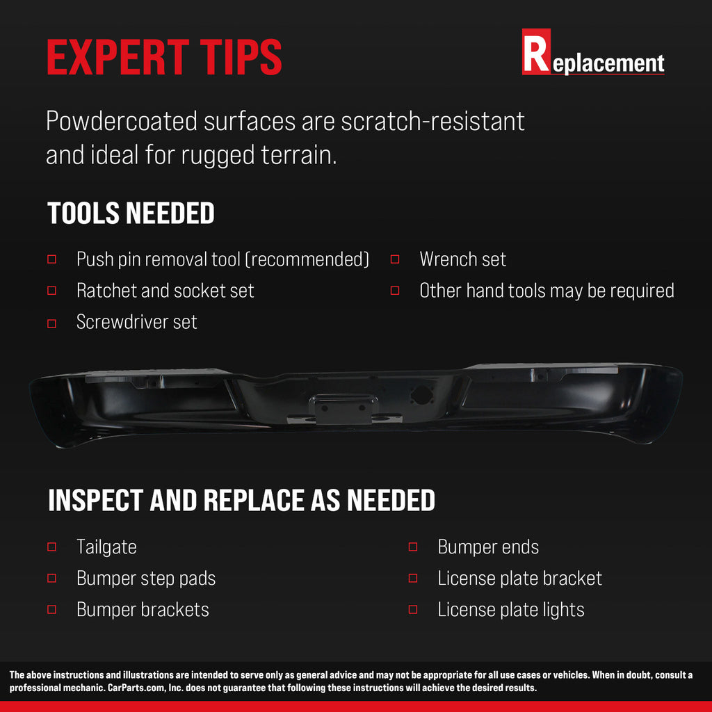 TRANSIT CONNECT 10-13 STEP BUMPER, FACE BAR ONLY, w/o Pad, w/ Pad Provision, w/o Mounting Bracket, Powdercoated Blk, w/o Lower Mldg, w/o ROS Holes