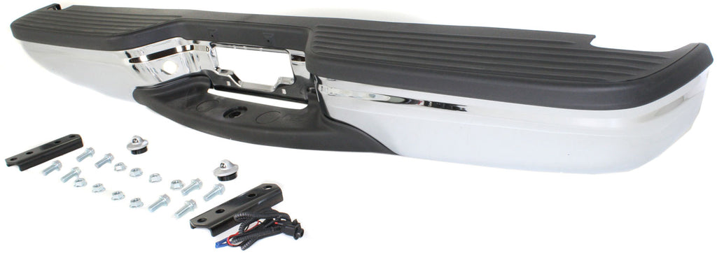 EXCURSION 00-05 STEP BUMPER, FACE BAR AND PAD, w/ Pad Provision, w/ Mounting Bracket, Chrome, w/o Rear Object Sensor Holes