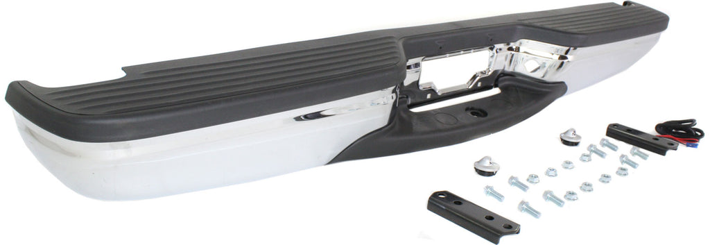 EXCURSION 00-05 STEP BUMPER, FACE BAR AND PAD, w/ Pad Provision, w/ Mounting Bracket, Chrome, w/o Rear Object Sensor Holes