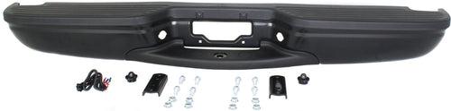 EXCURSION 00-05 STEP BUMPER, FACE BAR AND PAD, w/ Pad Provision, w/ Mounting Bracket, Powdercoated Black, w/o Rear Object Sensor Holes