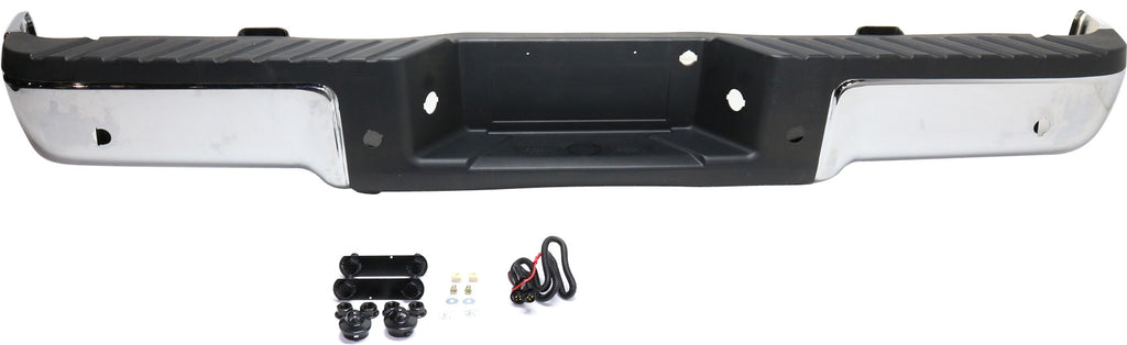 F-150 09-14 STEP BUMPER, FACE BAR AND PAD, w/ Pad Provision, w/o Mounting Bracket, Chrome, w/ Rear Object Sensor Holes, w/o Towing Pkg, (Exc. Raptor Model), Styleside