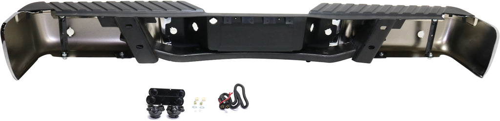 F-150 09-14 STEP BUMPER, FACE BAR AND PAD, w/ Pad Provision, w/o Mounting Bracket, Chrome, w/ Rear Object Sensor Holes, w/o Towing Pkg, (Exc. Raptor Model), Styleside