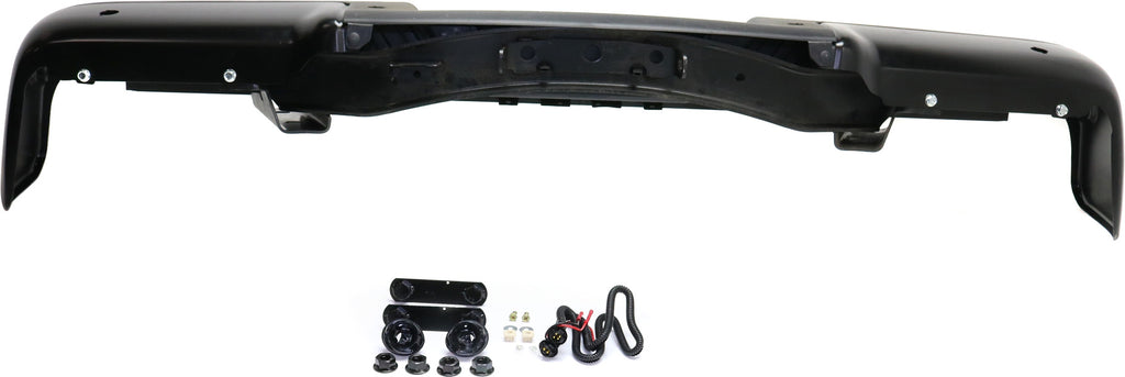 F-150 09-14 STEP BUMPER, FACE BAR AND PAD, w/ Pad Provision, w/o Mounting Bracket, Powdercoated Black, w/ Rear Object Sensor Holes, w/o Towing Pkg, Styleside