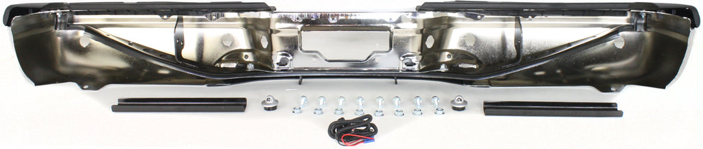 F-SERIES SUPER DUTY 01-07 STEP BUMPER, FACE BAR AND PAD, w/ Pad Provision, w/ Mounting Bracket, Chrome, Fleetside, Regular Cab/SuperCab, w/ Rear Object Sensor Holes, w/ Brackets