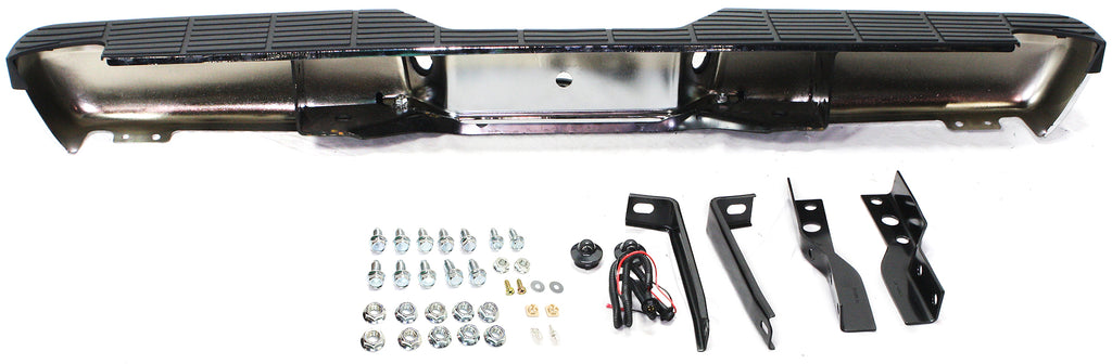 RANGER 93-11 STEP BUMPER, FACE BAR AND PAD, w/ Pad Provision, w/ Mounting Bracket, Chrome, w/Pads, Hitch Style, Fleetside